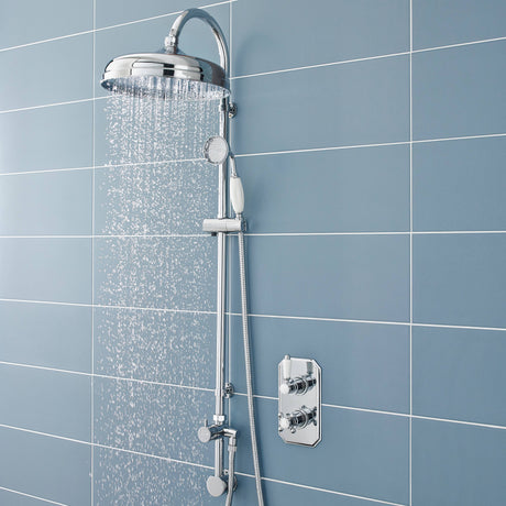 Nuie Traditional Rigid Riser Set With Elbow Outlet Chrome A3238 LS1