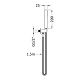 Nuie Square Elbow Outlet with Holder, Hose & Handset Chrome A3264 LD