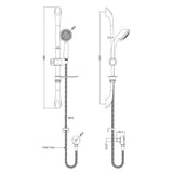 Nuie Luxury Curved Sliding Rail Kit & Elbow Outlet Chrome A3273A LD