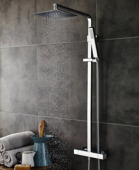 Hudson Reed Luxury Square 2 Outlet Exposed Thermostatic Shower Chrome A3531 LS
