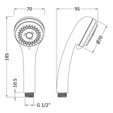 Nuie Round 3 Function Handset Chrome A371 LD