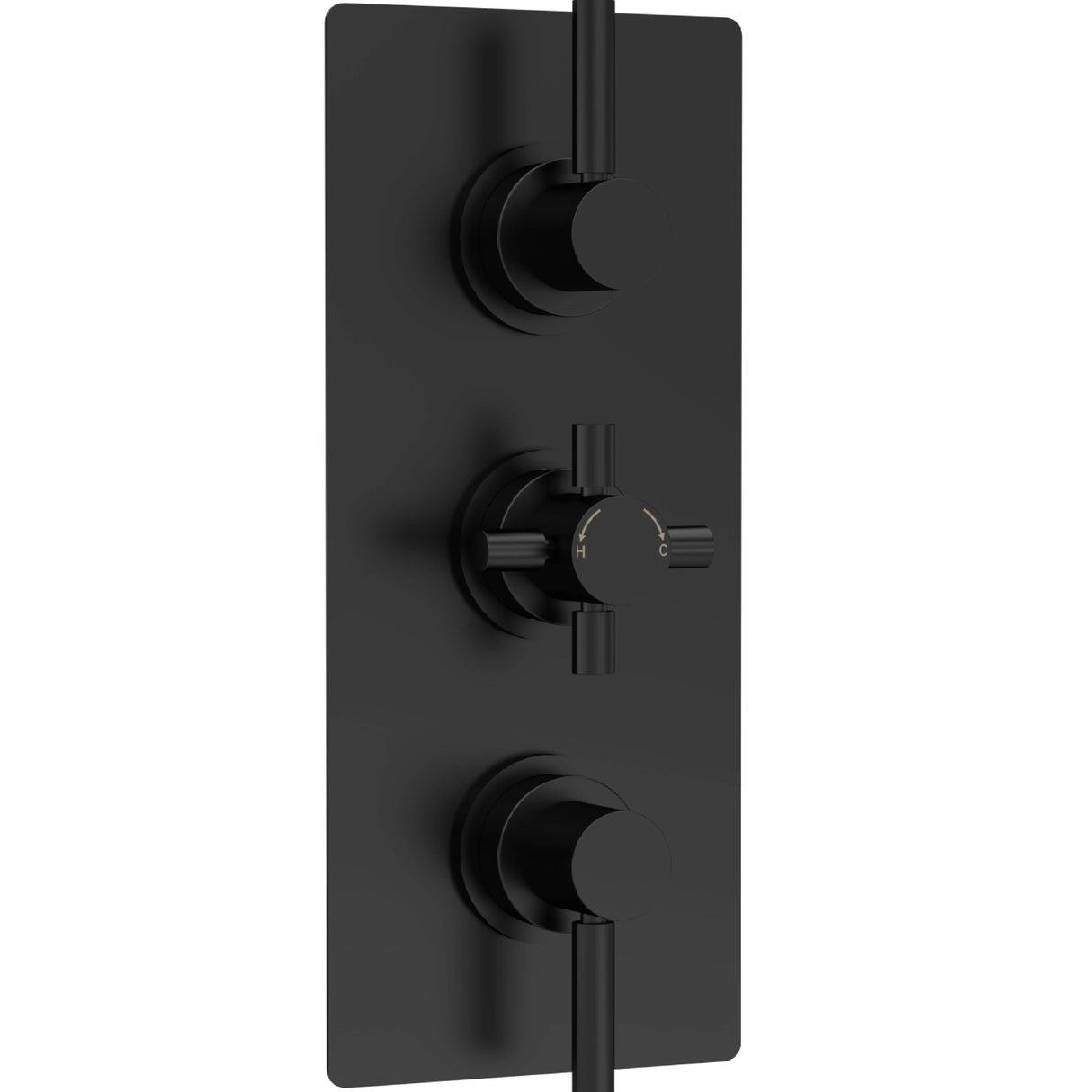 Hudson Reed Tec Pura 2 Outlet Thermostatic Concealed Shower Valve Matt Black A4003