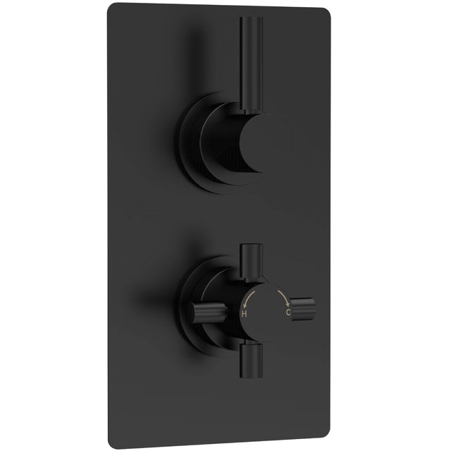 Hudson Reed Tec Pura 2 Outlet Thermostatic Concealed Shower Valve With Diverter Matt Black A4007