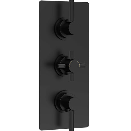Hudson Reed Tec Pura 3 Outlet Thermostatic Concealed Shower Valve With Diverter Matt Black A4023