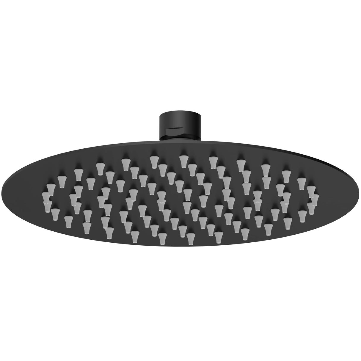 Nuie Round Stainless Steel Fixed Head Shower 200mm Matt Black A4082
