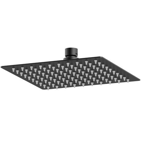 Nuie Square Stainless Steel Fixed Head Shower 200x200mm Matt Black A4088
