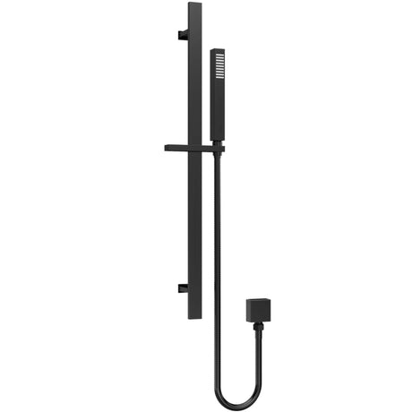 Nuie Single Function Square Sliding Rail Kit & Elbow Outlet Matt Black A4167