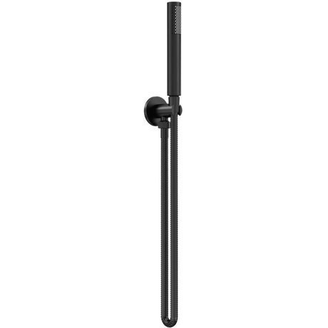 Nuie Round Elbow Outlet with Holder, Hose & Handset Matt Black A4263