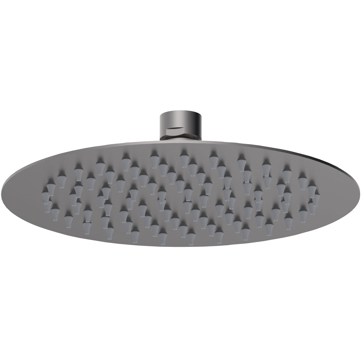 Nuie Round Stainless Steel Fixed Head Shower 200mm Brushed Pewter A7082