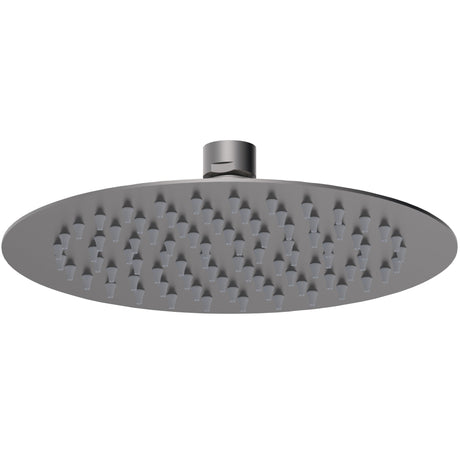 Nuie Round Stainless Steel Fixed Head Shower 200mm Brushed Pewter A7082