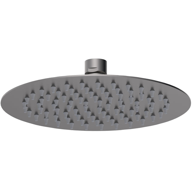 Nuie Round Stainless Steel Fixed Head Shower 200mm Brushed Pewter A7082