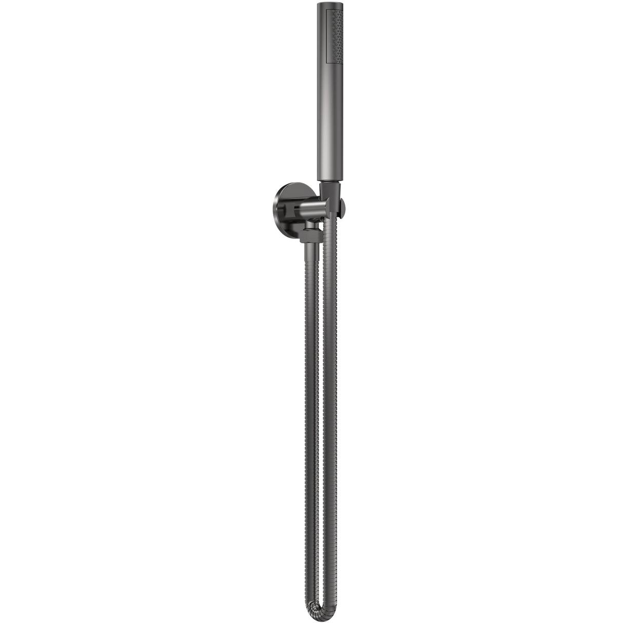 Nuie Round Elbow Outlet with Holder, Hose & Handset Brushed Pewter A7263
