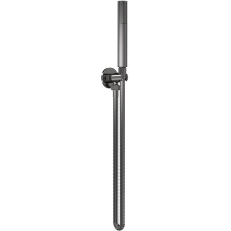 Nuie Round Elbow Outlet with Holder, Hose & Handset Brushed Pewter A7263