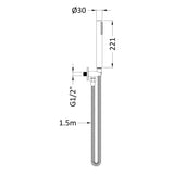 Nuie Round Elbow Outlet with Holder, Hose & Handset Brushed Pewter A7263 LD