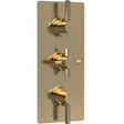 Hudson Reed Tec Pura 2 Outlet Thermostatic Concealed Shower Valve Brushed Brass A8003