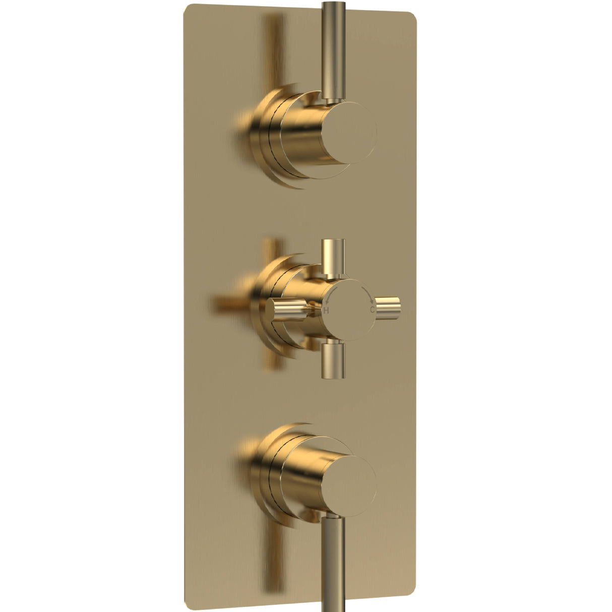 Hudson Reed Tec Pura 2 Outlet Thermostatic Concealed Shower Valve Brushed Brass A8003
