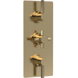 Hudson Reed Tec Pura 2 Outlet Thermostatic Concealed Shower Valve Brushed Brass A8003