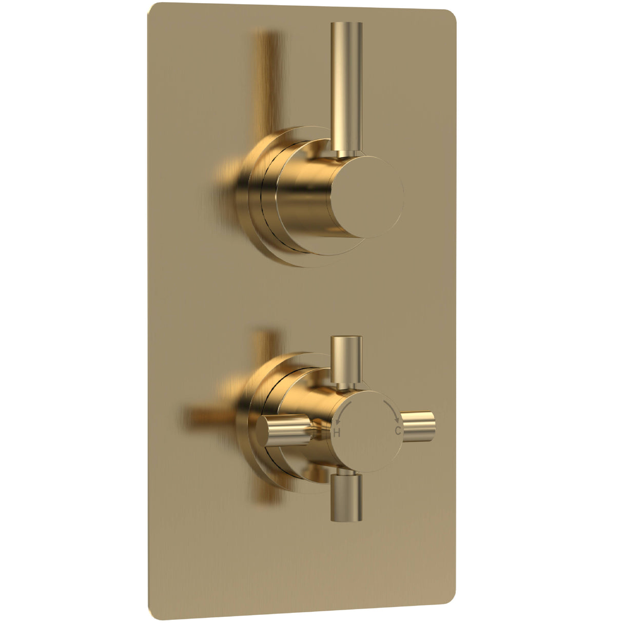 Hudson Reed Tec Pura 2 Outlet Thermostatic Concealed Shower Valve With Diverter Brushed Brass A8007