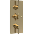 Hudson Reed Tec Pura 3 Outlet Thermostatic Concealed Shower Valve With Diverter Brushed Brass A8023