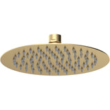 Nuie Round Stainless Steel Fixed Head Shower 200mm Brushed Brass A8082