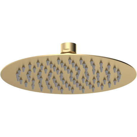 Nuie Round Stainless Steel Fixed Head Shower 200mm Brushed Brass A8082