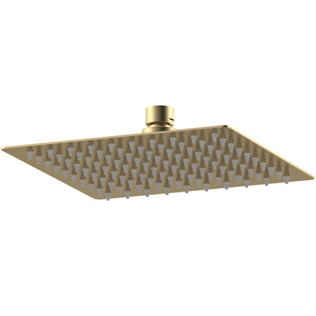Nuie Square Stainless Steel Fixed Head Shower 200x200mm Brushed Brass A8088