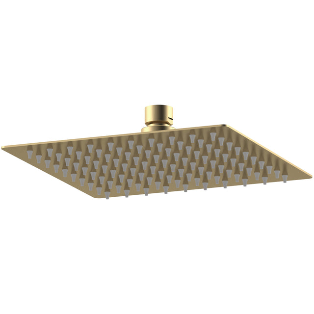 Nuie Square Stainless Steel Fixed Head Shower 200x200mm Brushed Brass A8088