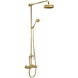 Hudson Reed 2 Outlet Thermostatic Exposed Shower With Rigid Riser Set Brushed Brass A8117
