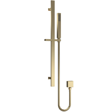 Nuie Single Function Square Sliding Rail Kit & Elbow Outlet Brushed Brass A8167