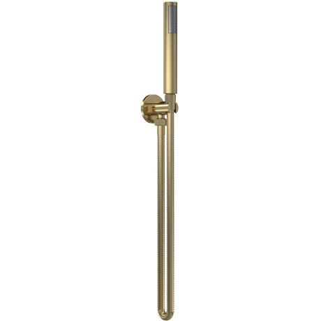 Nuie Round Elbow Outlet with Holder, Hose & Handset Brushed Brass A8263