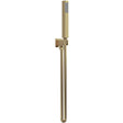 Nuie Square Elbow Outlet with Holder, Hose & Handset Brushed Brass A8264