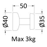 Nuie Magnetic Robe Hook For Radiators Chrome ACC001 LD