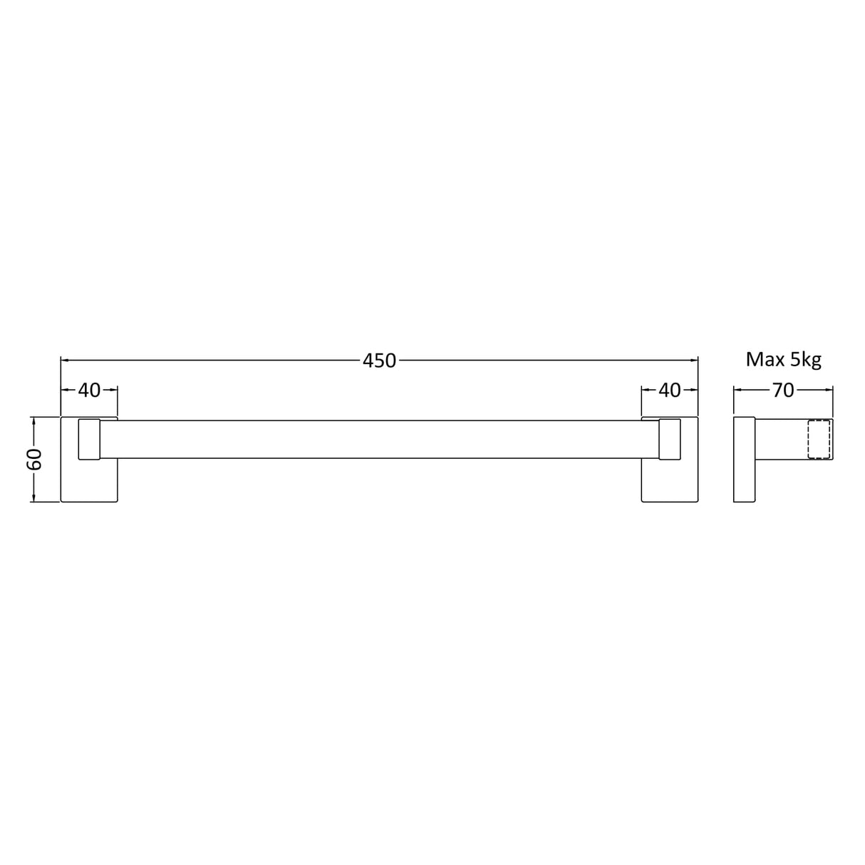 Nuie Magnetic Towel Rail For Radiators Chrome ACC005 LD