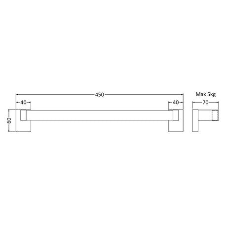 Nuie Magnetic Towel Rail For Radiators Chrome ACC005 LD