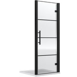 Hudson Reed Apex Hinged Shower Door Matt Black, 8mm Glass ADHD80-E8