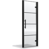 Hudson Reed Apex Hinged Shower Door Matt Black, 8mm Glass ADHD90-E8