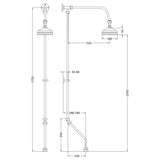 Nuie Traditional Rigid Riser Set For Bath Shower Mixer Chrome AK305 LD