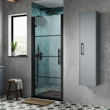 Hudson Reed Apex Hinged Shower Door Matt Black, 8mm Glass ADHD80-E8 LS1