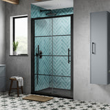Hudson Reed Apex Sliding Shower Door Matt Black, 8mm Glass ADSL12-E8 LS1