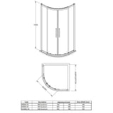 Hudson Reed Apex Quadrant Shower Enclosure, Chrome, 8mm Glass M800Q-E8 LD