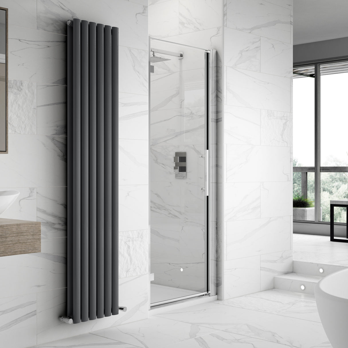 Hudson Reed Apex Hinged Shower Door Chrome, 8mm Glass MH70-E8 LS1