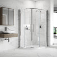 Hudson Reed Apex Offset Quadrant Shower Enclosure, Chrome, 8mm Glass M9080Q-E8 LS