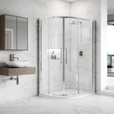 Hudson Reed Apex Offset Quadrant Shower Enclosure, Chrome, 8mm Glass M9080Q-E8 LS