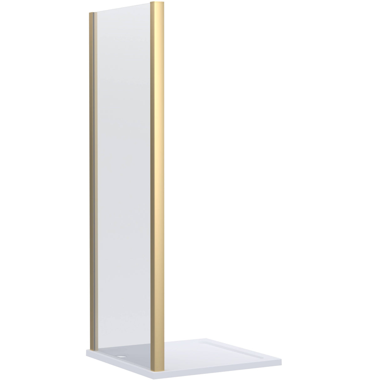 Nuie Lucie Shower Side Panel Brushed Brass, 8mm Glass AQFSP10NBB-E8