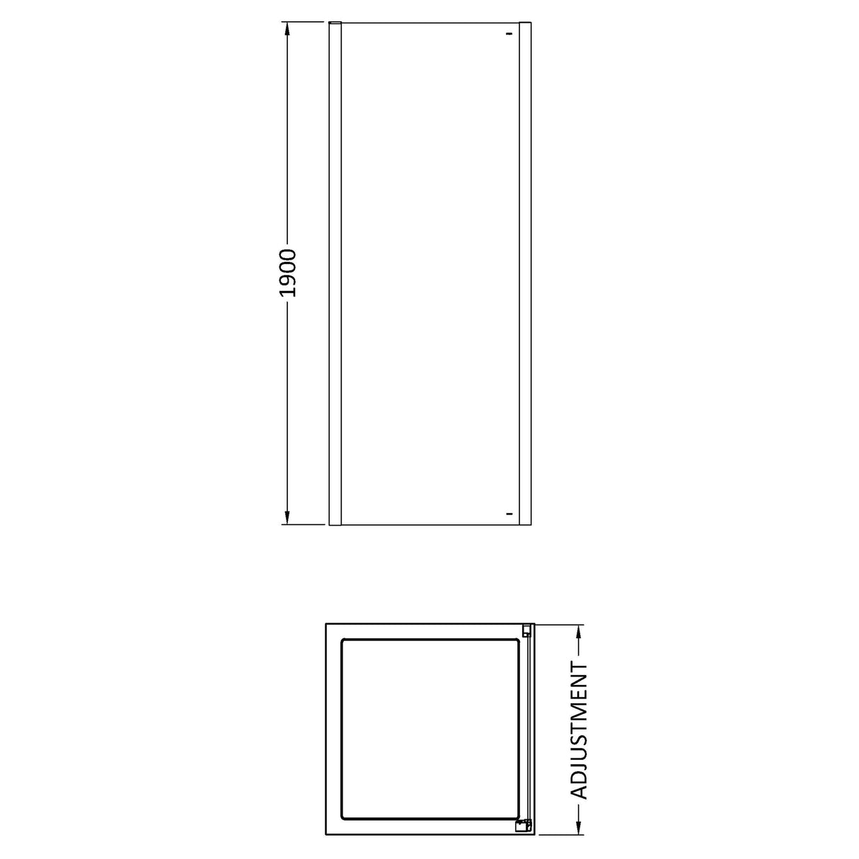 Nuie Lucie Shower Side Panel Brushed Brass, 8mm Glass AQFSP10NBB-E8 LD
