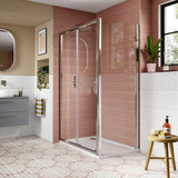 Nuie Lucie Shower Side Panel Chrome, 8mm Glass AQFSP80N-E8 LS