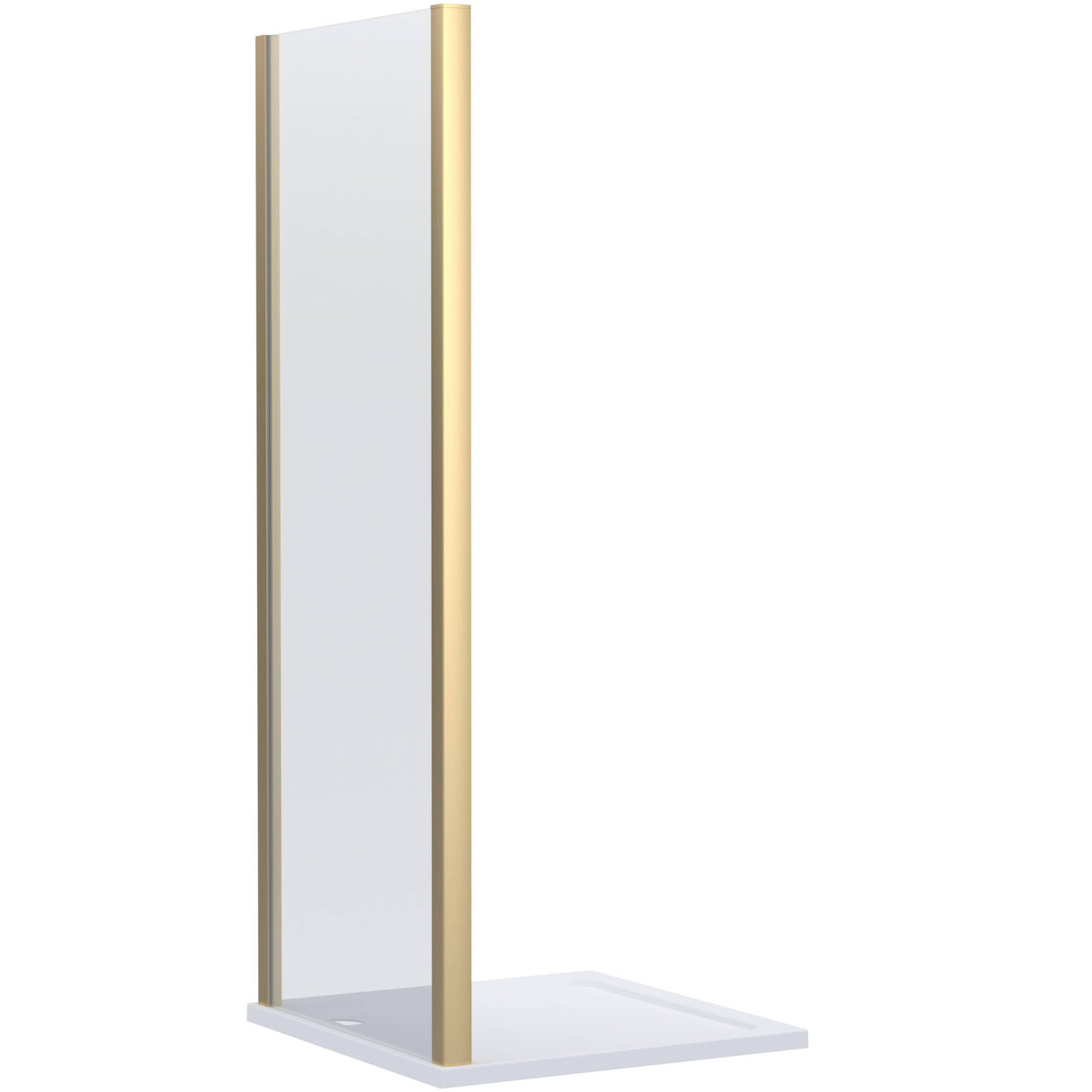 Nuie Lucie Shower Side Panel Brushed Brass, 8mm Glass AQFSP80NBB-E8