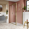 Nuie Lucie Shower Side Panel Brushed Brass, 8mm Glass AQFSP80NBB-E8 LS