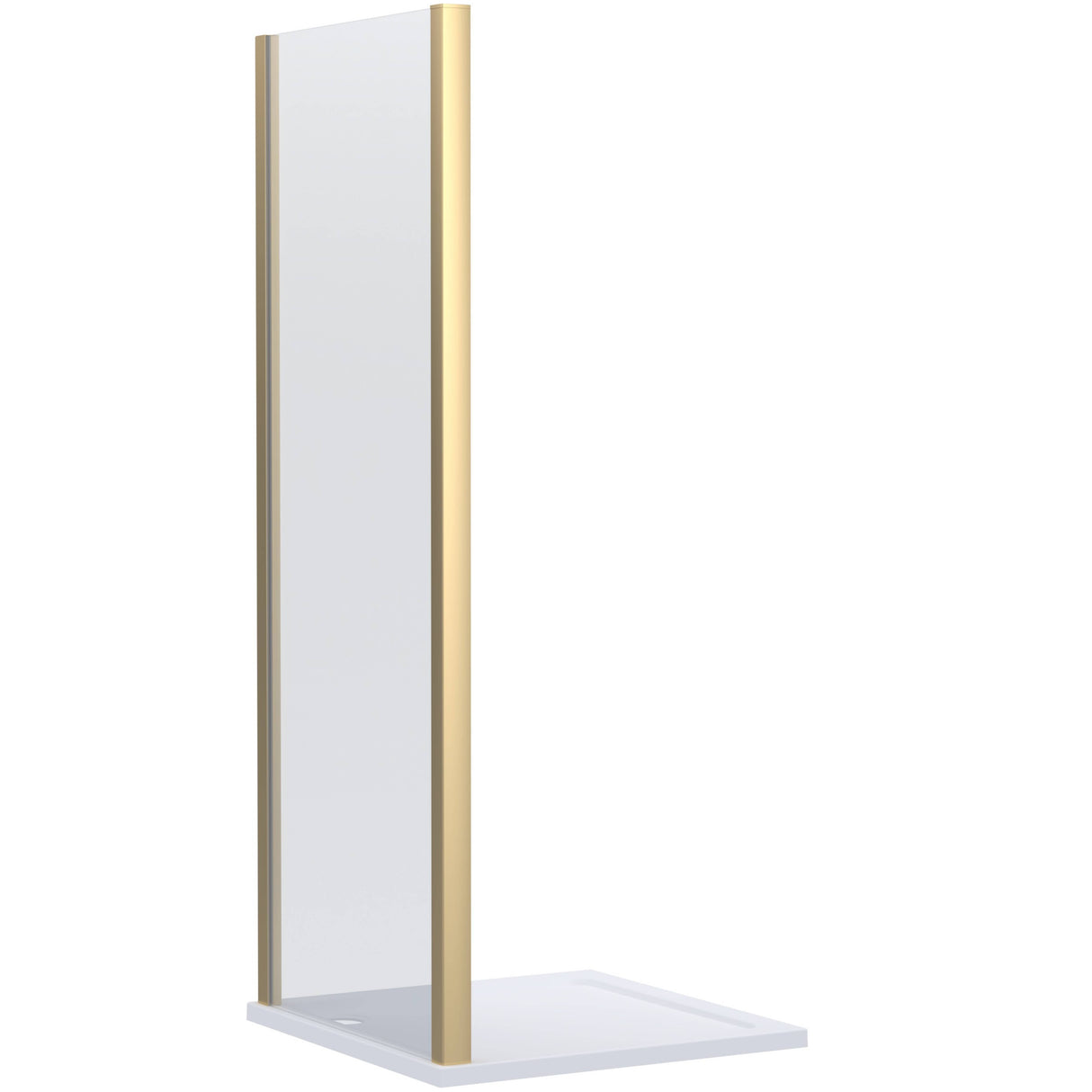 Nuie Lucie Shower Side Panel Brushed Brass, 8mm Glass AQFSP90NBB-E8