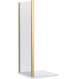 Nuie Lucie Shower Side Panel Brushed Brass, 8mm Glass AQFSP90NBB-E8